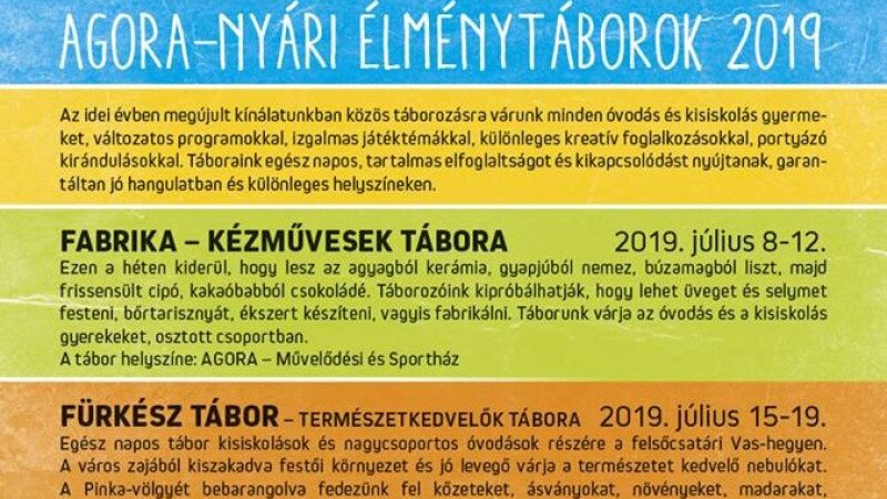 FÜRKÉSZ TÁBOR - TERMÉSZETKEDVELŐK TÁBORA / AGORA-NYÁRI ÉLMÉNYTÁBOROK 2019.
